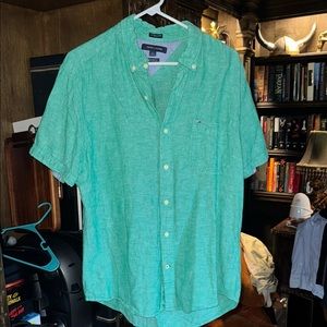 Tommy Hilfiger Green Casual Button Down Shirt